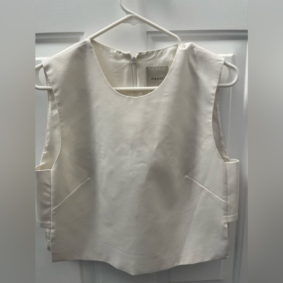 Mason Womens Size 4 Vest Poly Blend Ivory 100% Lining - Picture 1 of 6